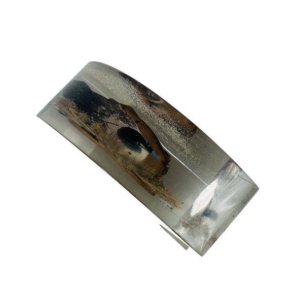 Rico Crescent Moon Lucite Duck Paperweight Figurine Wildlife Outdoor Cabin Gift - Picture 10 of 13